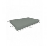 Set de 2 Coussins pour Palettes Imperméable 120x80 + 120x40 Gris