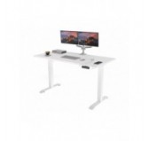 POKAR Bureau avec cadre électrique blanc et plateau Blanc 140x60