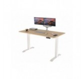 POKAR Bureau avec cadre électrique blanc et plateau Chêne Sonoma 120x60