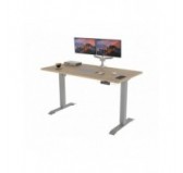 POKAR Bureau avec cadre électrique argenté et plateau Chêne Sonoma 160x80