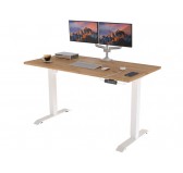 POKAR Bureau avec cadre électrique blanc et plateau Chêne Craft 120x60