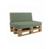 Set de 2 Housses pour Coussins de Palettes: 1x 120x80 cm + 1x 120x40 cm, Vert