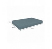 Set de 2 Housses pour Coussins de Palettes: 1x 120x80 cm + 1x 120x40 cm, Bleu