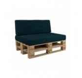 Set de 2 Housses pour Coussins de Palettes: 1x 120x80 cm + 1x 120x40 cm, Vert Foncé