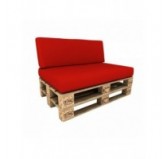 Set de 2 Housses Imperméables pour Coussins de Palettes: 1x 120x80 cm + 1x 120x40 cm, Rouge