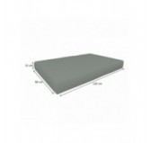 Set de 2 Housses Imperméables pour Coussins de Palettes: 1x 120x80 cm + 1x 120x40 cm, Gris