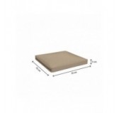 Coussins de chaise, coussins pour meubles en rotin, Set de 2 : siège 70x70x5 cm + dossier 70x40x15 cm, Beige