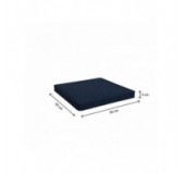 Coussins de chaise, coussins pour meubles en rotin, Set de 2 : siège 50x50x5 cm + dossier 50x40x15 cm, Bleu Foncé