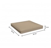 Coussin de siège, galette de chaise, coussin pour mobilier en rotin, coussin de jardin, 40x40x5 cm, Beige