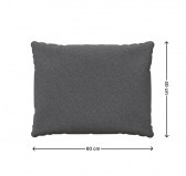 Coussin de dossier, galette de chaise, coussin pour mobilier en rotin, coussin de jardin, 60x40x15 cm, Gris