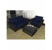 Set de 2 Coussins de Chaise de Jardin, Bleu Foncé 40x40 + 50x40