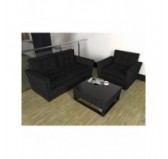 Set de 2 Coussins de Chaise de Jardin, Noir 50x50 + 50x40