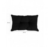 Set de 2 Coussins de Chaise de Jardin, Noir 50x50 + 50x40