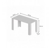 Table de salle à manger, Table de salon, Bureau, Plateau de table 2.5 cm, Blanc, 120x60x75 cm