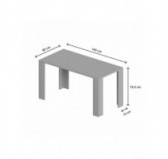 Table de salle à manger, Table de salon, Bureau, Plateau de table 2.5 cm, Léger Gris, 140x80x75 cm