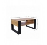 Table Basse pour salon ou bureau, Table de Salon, Chêne Craft, 92 x 53,6 x 45 cm