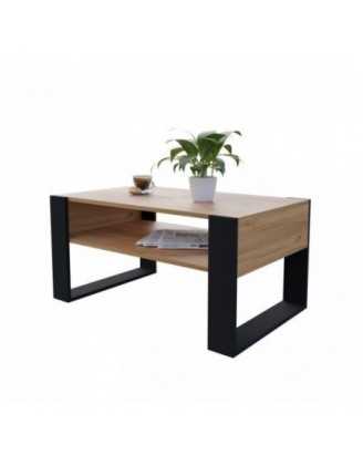 Table Basse pour salon ou bureau, Table de Salon, Chêne Craft, 60,5 x 53,6 x 45 cm