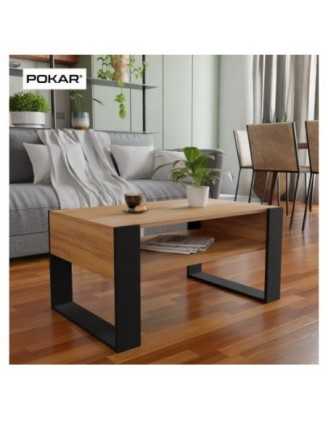 Table Basse pour salon ou bureau, Table de Salon, Chêne Craft, 60,5 x 53,6 x 45 cm