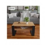 Table Basse pour salon ou bureau, Table de Salon, Chêne Craft, 60,5 x 53,6 x 45 cm