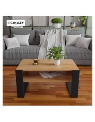 Table Basse pour salon ou bureau, Table de Salon, Chêne Craft, 60,5 x 53,6 x 45 cm