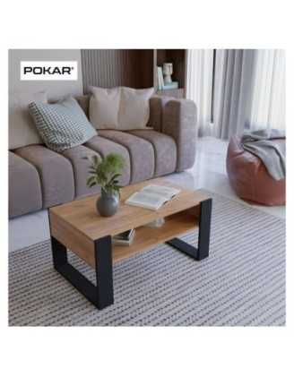 Table Basse pour salon ou bureau, Table de Salon, Chêne Craft, 60,5 x 53,6 x 45 cm