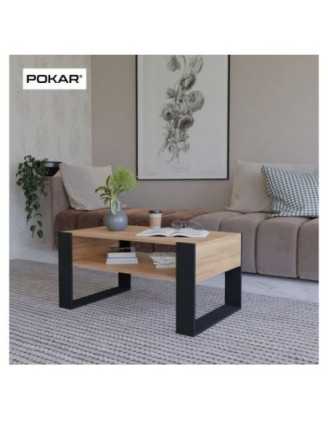 Table Basse pour salon ou bureau, Table de Salon, Chêne Craft, 60,5 x 53,6 x 45 cm