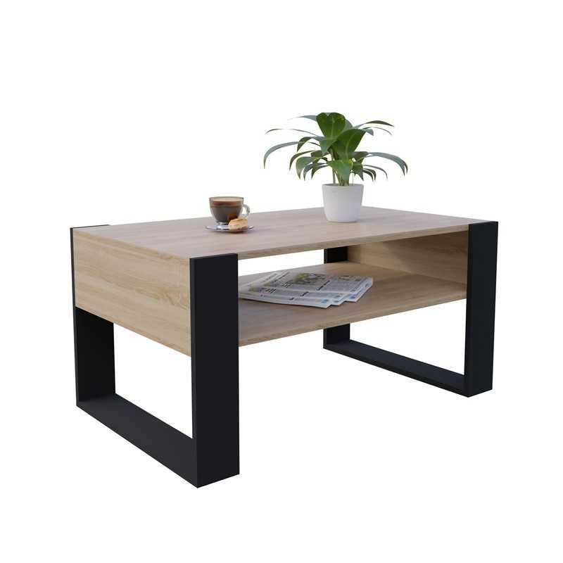 Table Basse pour salon ou bureau, Table de Salon, Chêne Sonoma, 92 x 53,6 x 45 cm