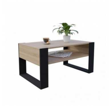 Table Basse pour salon ou bureau, Table de Salon, Chêne Sonoma, 60,5 x 53,6 x 45 cm