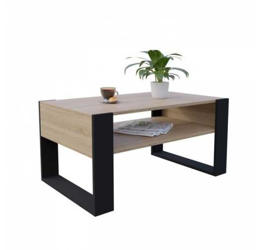 Table Basse pour salon ou bureau, Table de Salon, Chêne Sonoma, 60,5 x 53,6 x 45 cm