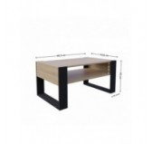Table Basse pour salon ou bureau, Table de Salon, Chêne Sonoma, 60,5 x 53,6 x 45 cm