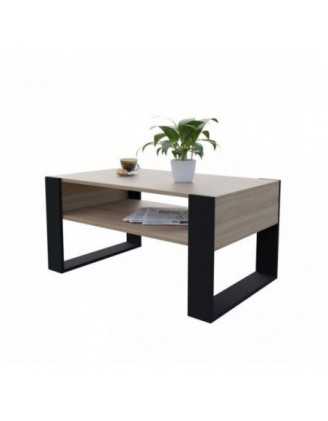 Table Basse pour salon ou bureau, Table de Salon, Chêne Sonoma, 60,5 x 53,6 x 45 cm