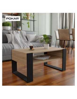 Table Basse pour salon ou bureau, Table de Salon, Chêne Sonoma, 60,5 x 53,6 x 45 cm