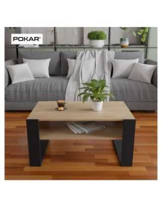 Table Basse pour salon ou bureau, Table de Salon, Chêne Sonoma, 60,5 x 53,6 x 45 cm