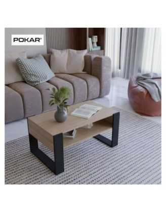 Table Basse pour salon ou bureau, Table de Salon, Chêne Sonoma, 60,5 x 53,6 x 45 cm