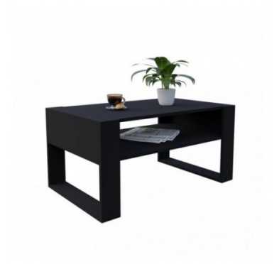 Table Basse pour salon ou bureau, Table de Salon, Noir, 60,5 x 53,6 x 45 cm