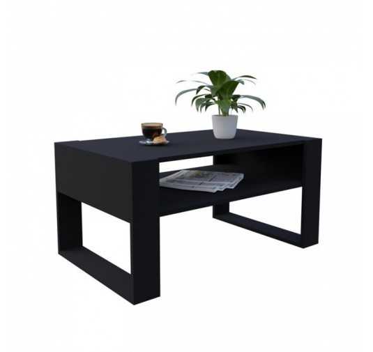 Table Basse pour salon ou bureau, Table de Salon, Noir, 60,5 x 53,6 x 45 cm