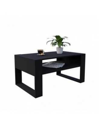 Table Basse pour salon ou bureau, Table de Salon, Noir, 60,5 x 53,6 x 45 cm