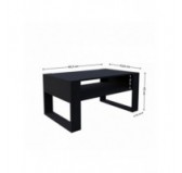 Table Basse pour salon ou bureau, Table de Salon, Noir, 60,5 x 53,6 x 45 cm