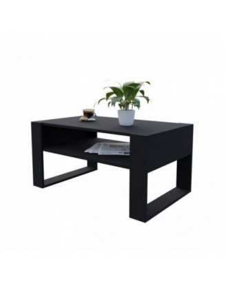 Table Basse pour salon ou bureau, Table de Salon, Noir, 60,5 x 53,6 x 45 cm
