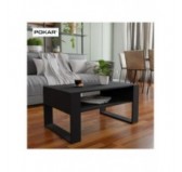 Table Basse pour salon ou bureau, Table de Salon, Noir, 60,5 x 53,6 x 45 cm