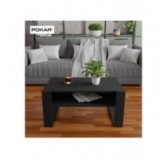 Table Basse pour salon ou bureau, Table de Salon, Noir, 60,5 x 53,6 x 45 cm