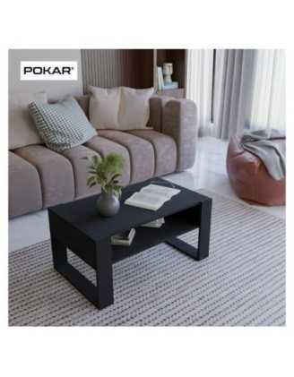 Table Basse pour salon ou bureau, Table de Salon, Noir, 60,5 x 53,6 x 45 cm