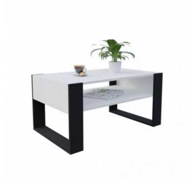 Table Basse pour salon ou bureau, Table de Salon, Blanc, 92 x 53,6 x 45 cm