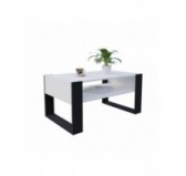 Table Basse pour salon ou bureau, Table de Salon, Blanc, 92 x 53,6 x 45 cm