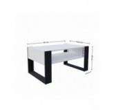 Table Basse pour salon ou bureau, Table de Salon, Blanc, 92 x 53,6 x 45 cm