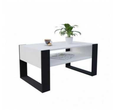 Table Basse pour salon ou bureau, Table de Salon, Blanc, 60,5 x 53,6 x 45 cm