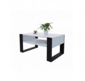 Table Basse pour salon ou bureau, Table de Salon, Blanc, 60,5 x 53,6 x 45 cm