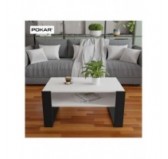 Table Basse pour salon ou bureau, Table de Salon, Blanc, 60,5 x 53,6 x 45 cm