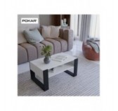 Table Basse pour salon ou bureau, Table de Salon, Blanc, 60,5 x 53,6 x 45 cm