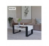 Table Basse pour salon ou bureau, Table de Salon, Blanc, 60,5 x 53,6 x 45 cm